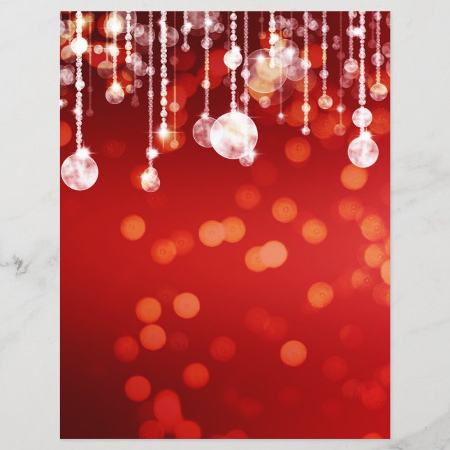 Glamorous Red String Lights Paper (Front)