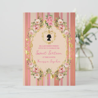 Glamorous Regency Era Sweet Sixteen Invitation