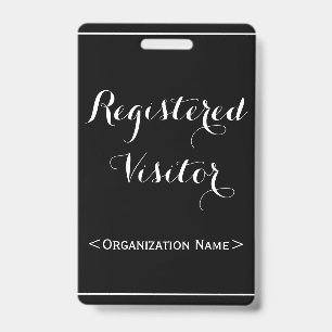 Glamorous "Registered Visitor" Badge