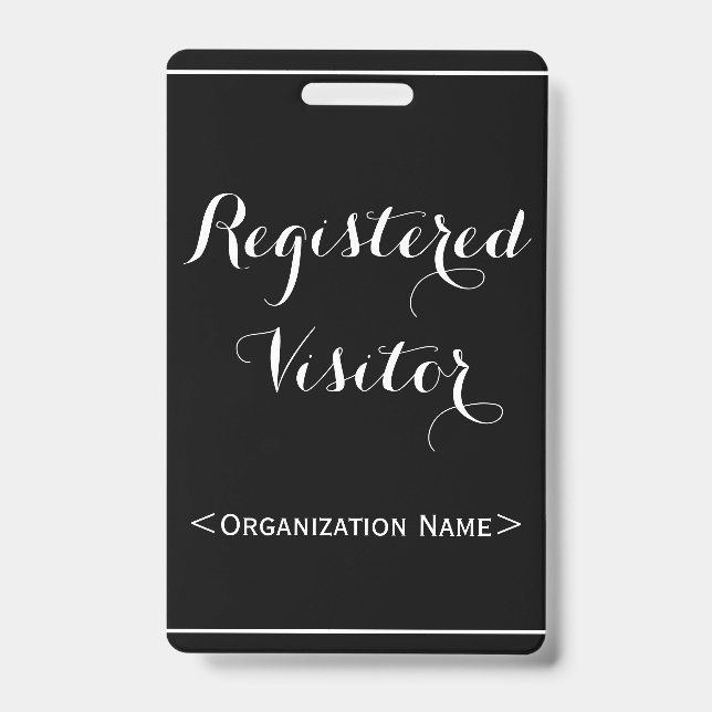 Glamorous "Registered Visitor" Badge (Front)
