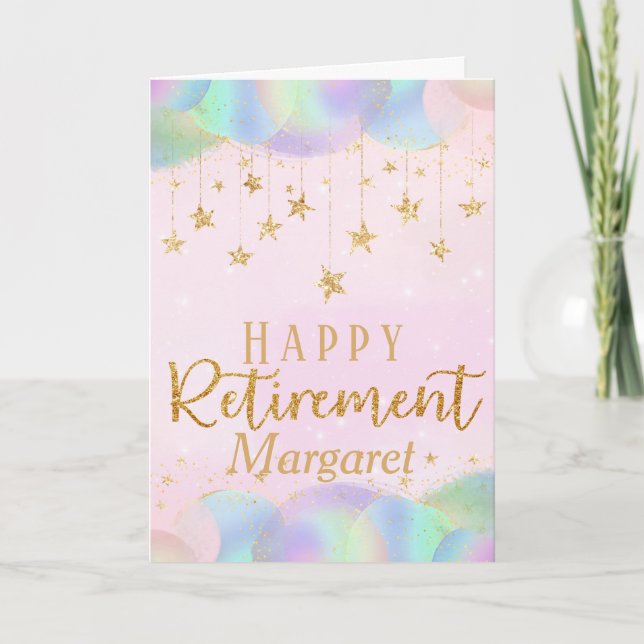 Glamorous Retirement Gold Glitter Card (Front)
