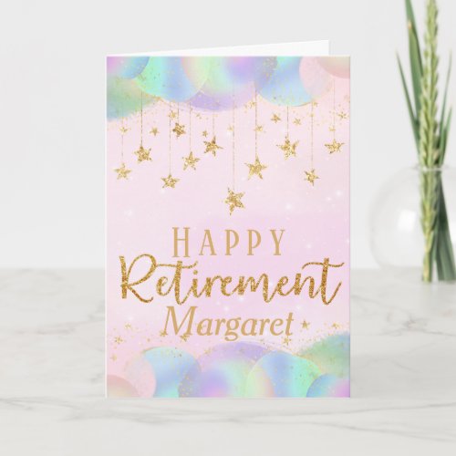 Glamorous Retirement Gold Glitter Card