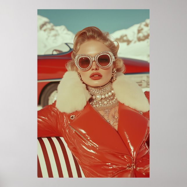 Glamorous Retro Winter Style in Alpine Setting Poster (Front)