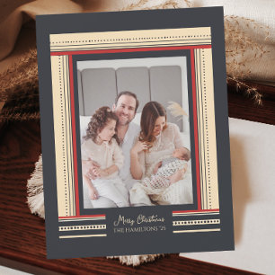 Glamorous Ribbon Border African Christmas Holiday Card