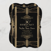 Glamorous Roaring 20's Great Birthday Party Invitation (Front/Back)