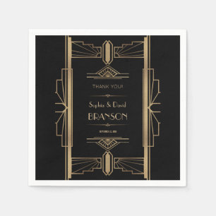Glamorous Roaring 20's Great Gatsby Wedding Napkins