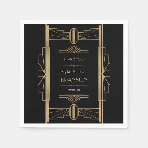 Glamorous Roaring 20s Great Gatsby Wedding Napkins