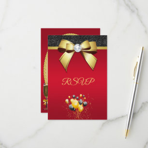 Glamorous, Romantic Elegance Birthday Party RSVP Card