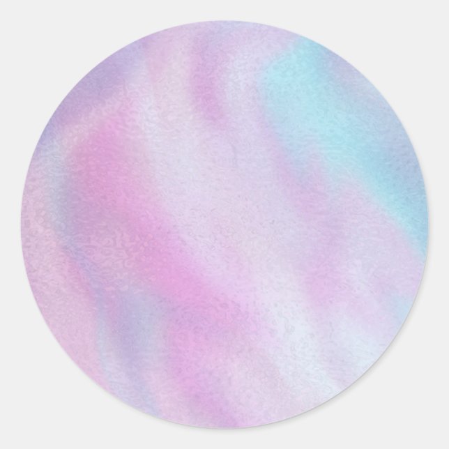 Glamorous Romantic iridescent  pearl holographic Classic Round Sticker (Front)