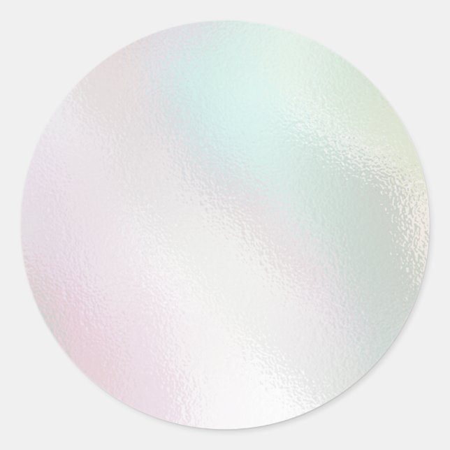 Glamorous Romantic iridescent  pearl holographic Classic Round Sticker (Front)