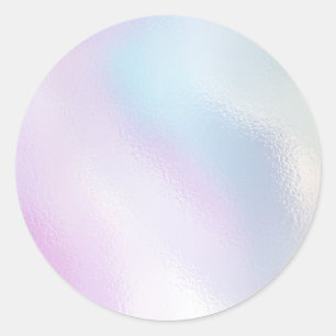 Glamorous Romantic iridescent  pearl holographic Classic Round Sticker