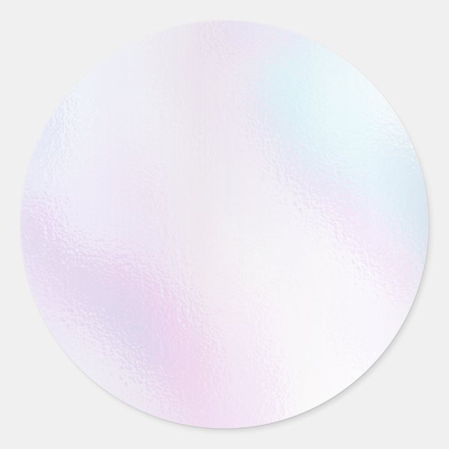 Glamorous Romantic iridescent  pearl holographic Classic Round Sticker (Front)