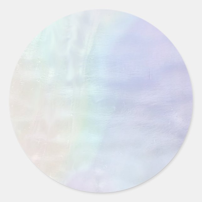 Glamorous Romantic iridescent  pearl holographic Classic Round Sticker (Front)