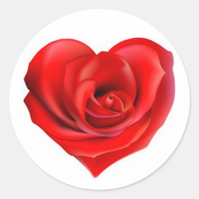 Glamorous rose classic round sticker (Front)