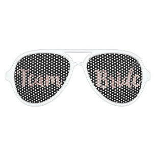 Glamorous Rose Gold Black Team Bride Sunglasses