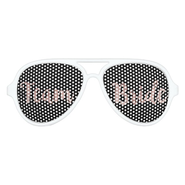 Glamorous Rose Gold Black Team Bride Sunglasses (Front)