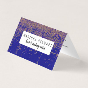 Glamorous Rose Gold Cobalt Blue Glitter Ombre Business Card