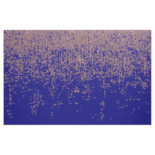 Glamorous Rose Gold Cobalt Blue Glitter Ombre Fabric