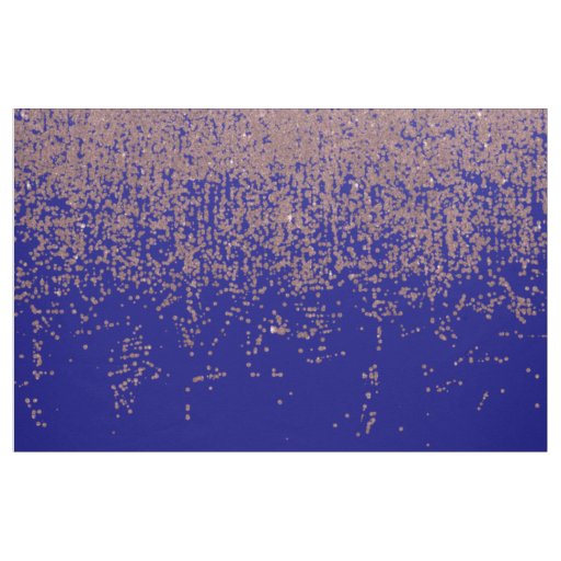 Glamorous Rose Gold Cobalt Blue Glitter Ombre Fabric