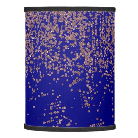 Glamorous Rose Gold Cobalt Blue Glitter Ombre Lamp Shade (Left)