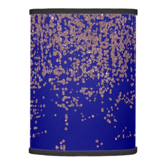 Glamorous Rose Gold Cobalt Blue Glitter Ombre Lamp Shade (Right)