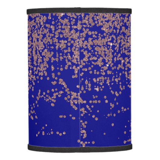 Glamorous Rose Gold Cobalt Blue Glitter Ombre Lamp Shade (Back)