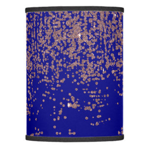 Glamorous Rose Gold Cobalt Blue Glitter Ombre Lamp Shade