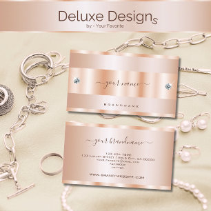 Glamorous Rose Gold Effect with Shimmery Diamonds Business Card