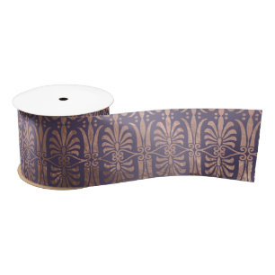 Glamorous Rose Gold Foil and Lavender Art Deco Satin Ribbon