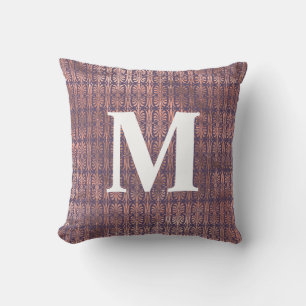 Glamorous Rose Gold Foil and Lavender Art Deco Throw Pillow