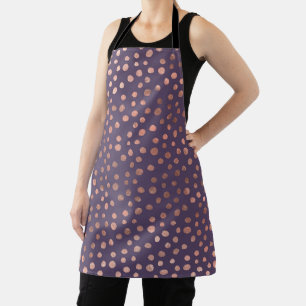 Glamorous Rose Gold Foil and Lavender Art Dots Apron