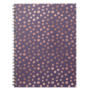 Glamorous Rose Gold Foil and Lavender Art Dots Notebook