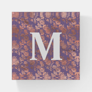 Glamorous Rose Gold Foil and Lavender Floral Paperweight