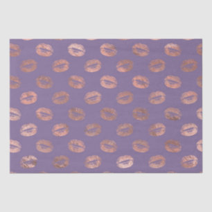 Glamorous Rose Gold Foil and Lavender Lips Tissue Paper