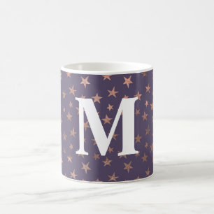 Glamorous Rose Gold Foil and Lavender Stars Coffee Mug