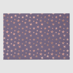 Glamorous Rose Gold Foil and Lavender Stars Tissue Paper