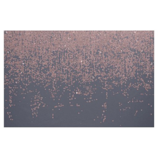 Glamorous Rose Gold Navy Blue Glitter Ombre Fabric