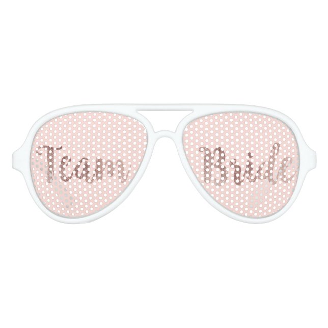 Glamorous Rose Gold Pink Team Bride Sunglasses (Front)