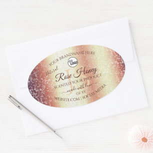 Glamorous Rose Gold Product Labels Initials Logo