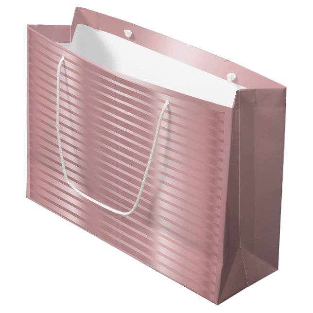 Glamorous Rose Gold Template Elegant Modern Trendy Large Gift Bag (Front Angled)