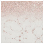 Glamorous Rose Gold White Glitter Marble Gradient Fabric