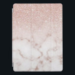 Glamorous Rose Gold White Glitter Marble Gradient iPad Pro Cover<br><div class="desc">This elegant and girly design perfect for the trendy and stylish fashionista. It features a faux printed rose gold sparkly glitter ombre gradient on top of a rose pink and white marble stone pattern background. It's glamorous, chic, luxurious, modern, and classy. ***IMPORTANT DESIGN NOTE: For any custom design request such...</div>