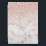 Glamorous Rose Gold White Glitter Marble Gradient iPad Pro Cover<br><div class="desc">This elegant and girly design perfect for the trendy and stylish fashionista. It features a faux printed rose gold sparkly glitter ombre gradient on top of a rose pink and white marble stone pattern background. It's glamorous, chic, luxurious, modern, and classy. ***IMPORTANT DESIGN NOTE: For any custom design request such...</div>