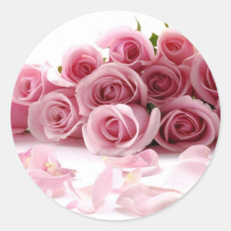 Glamorous roses classic round sticker