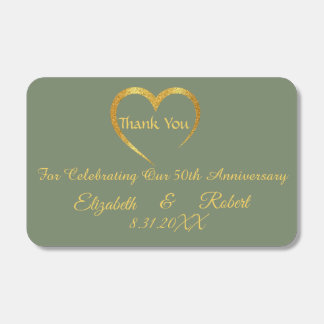 Glamorous Sage & Gold 50th Anniversary Party Favor Matchboxes