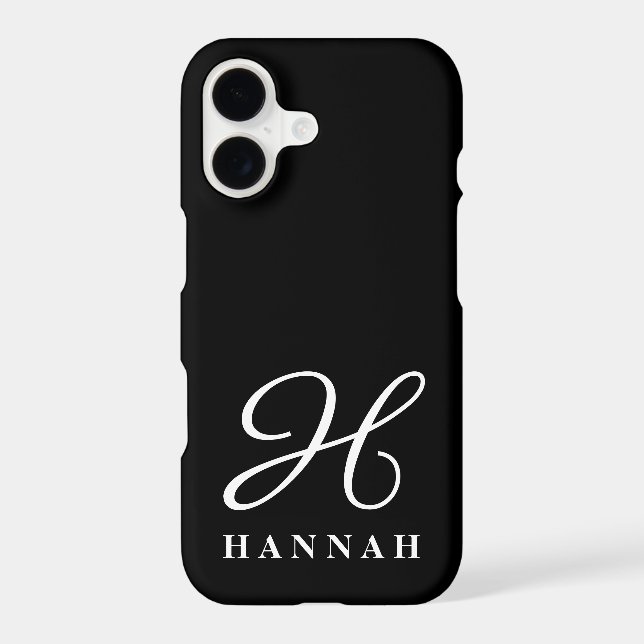 Glamorous script typography name initial monogram Case-Mate iPhone case (Back)