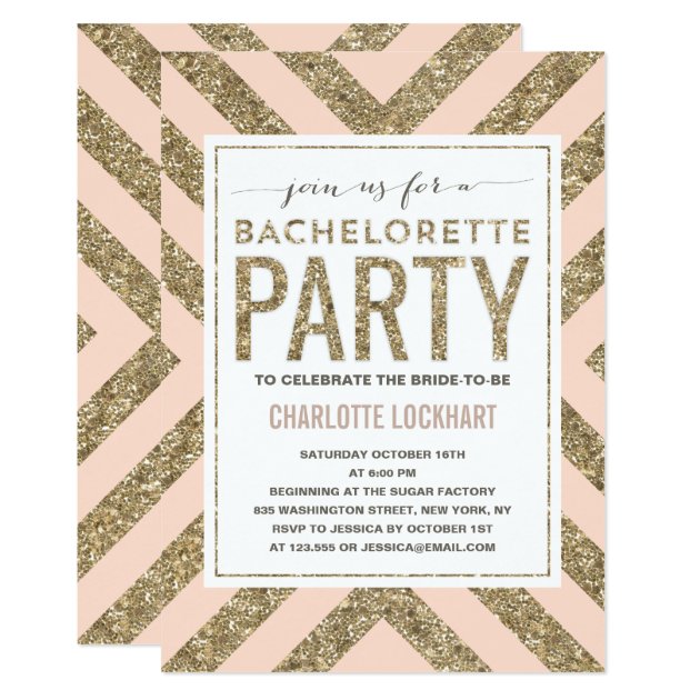 Glamorous Shimmer | Bachelorette Party Invitation