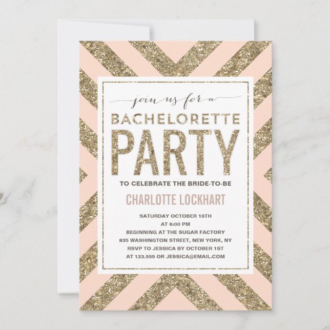 Glamorous Shimmer | Bachelorette Party Invitation (Front)