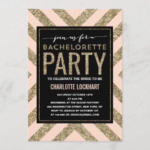 Glamorous Shimmer Bachelorette Party Invitation