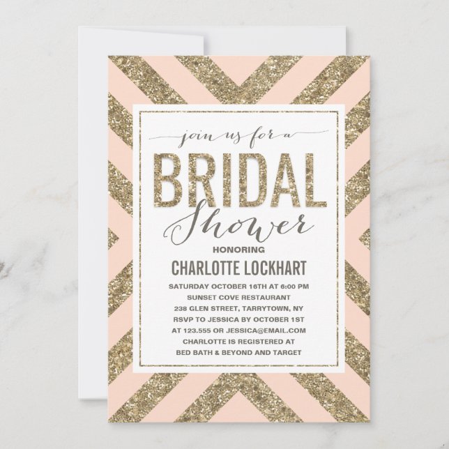 Glamorous Shimmer | Bridal Shower Invitation (Front)